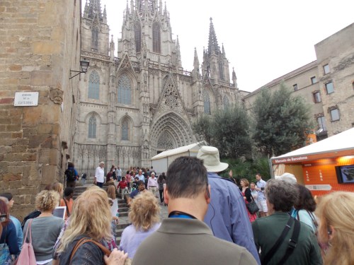 The Group at the Cathedral of Barcelona in the Medieval Quarter
