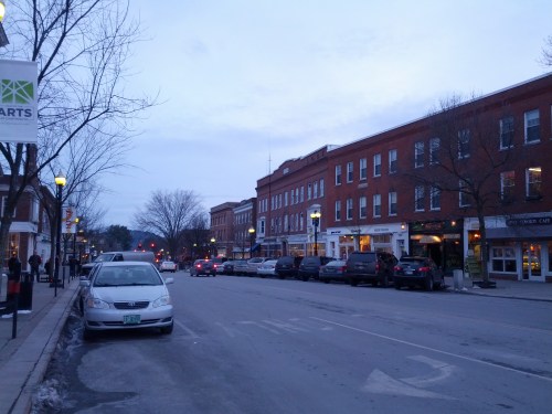 Cute shops and restaurants on Main Street, Hanover.