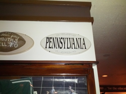 Molly’s Restaurant and Bar on Main Street rocked the Ivy League décor. Go Penn!