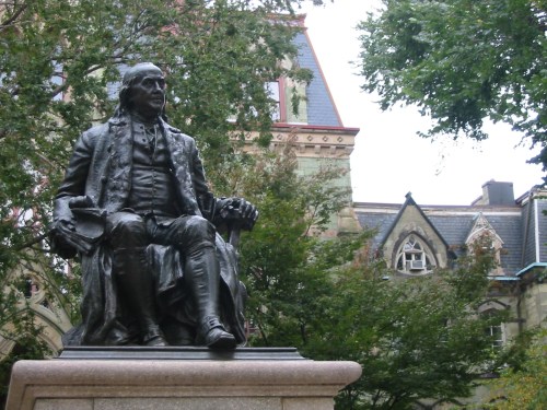  Our founder in front of College Hall (P.S. College Hall is on the National Registry).