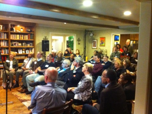 Over 45 Penn Alumni listening to Rob.