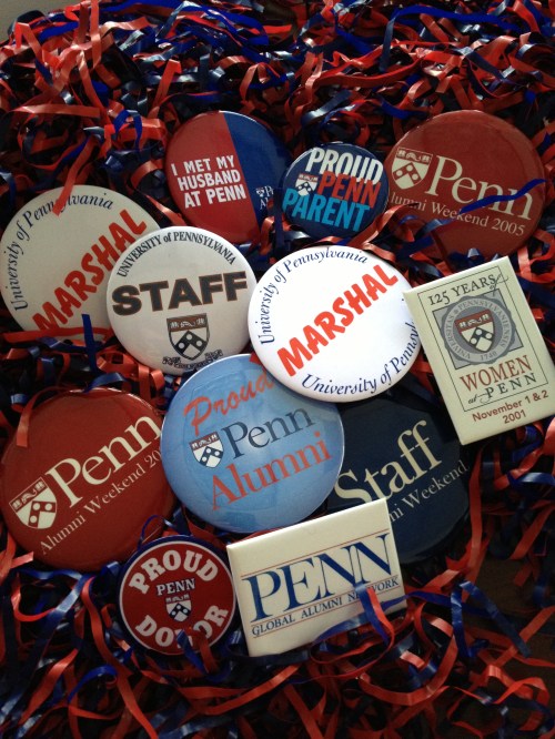 Buttons I collected while working for alumni relations.