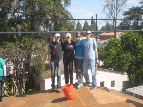 While most of us worked on the house, this group removed the roof from the garage.