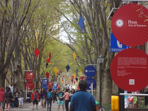 The view on Locust Walk today. 