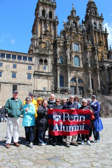 Penn alumni with the cathedral.