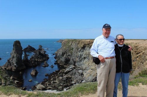 Jack, ME’56, and Joan Swope pose by the cliffs of Belle Ile. Jack was also a winner in last year’s travel photo contest! 