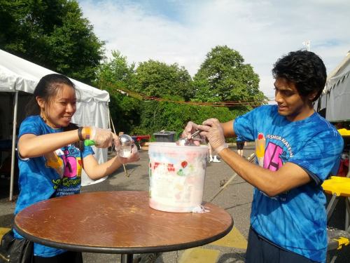 The sun finally came out in time to help make the ice cream more "scoopable." 