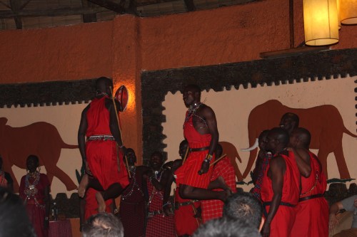 Traditional Masai jumping dance – a competitive jumping ritual men do to showcase their strength and agility to women in the tribe