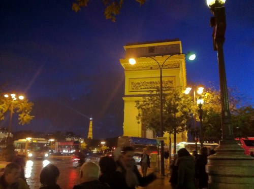 The site, en route to the hotel, The Arc de Triomphe and the Tour Eiffel