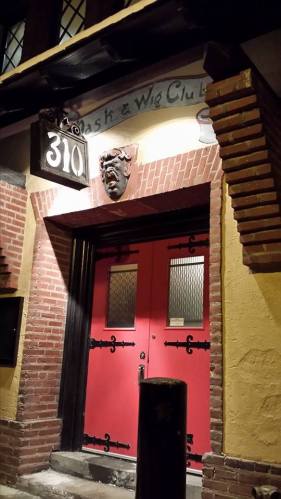 Mask and Wig Clubhouse entrance on the cutest little street in Center City, Philadelphia