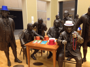 Hanging out with Ben and his fellow colleagues, waiting to party! 