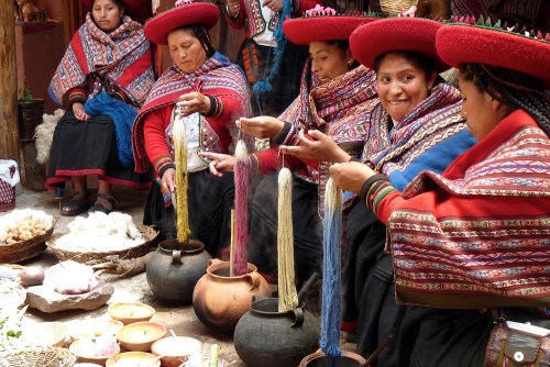 Grand Prize Winner &1st Place in the Culture Category: Women Dying Alpaca Wool, Sacred Valley, Peru by Barbara Holland, L’86