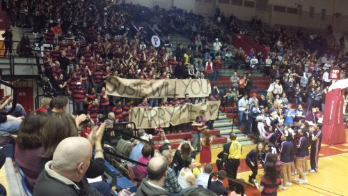 A Penn Band proposal at The Palestra on Saturday, March 1, 2014