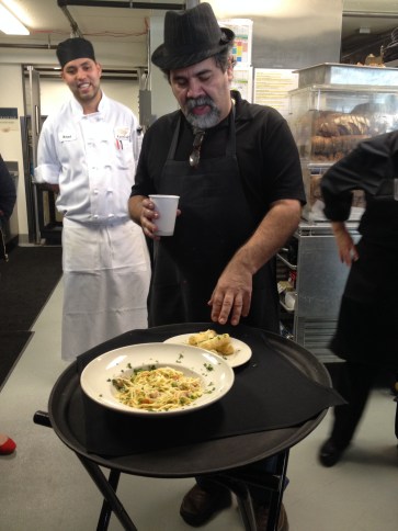 Chef Sam Hassan explains the evening's menu.
