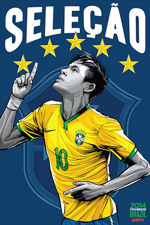Brazilian artist Cristiano Siqueira was commissioned by ESPN to create unique posters representing each of the thirty-two teams in the tournament. The posters of the four remaining teams are below, but you can see all the posters here.