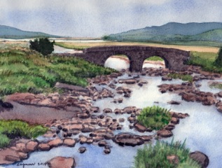 Finally, I chose this old stone bridge, with a very challenging stoney river flowing underneath.