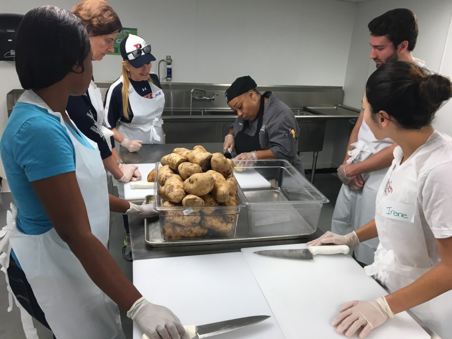 Penn Serves LA instruction by LA Kitchen for knife use