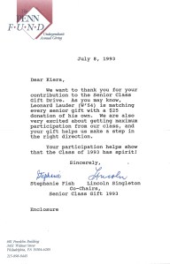 The Penn Fund Class of 1993 Senior Class Gift at the University of Pennsylvania