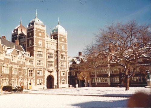 Upper Quad at the University of Pennsylvania in the snow, December, 1989