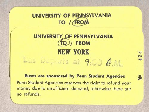 Penn Student Agencies bus tickets to New York City by Kiera Reilly