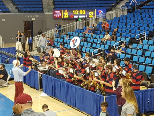 Penn Band plays at UCLA's Pauley Pavilion