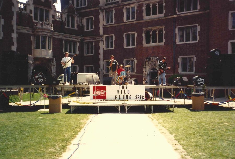 Student band performs in the Quad for Spring Fling 1991 at Penn