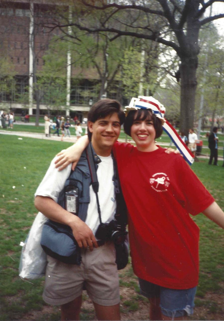 Kiera Reilly and DP Photographer Jeff Hurok, C'94 for Penn 1993 Hey Day in April, 1992