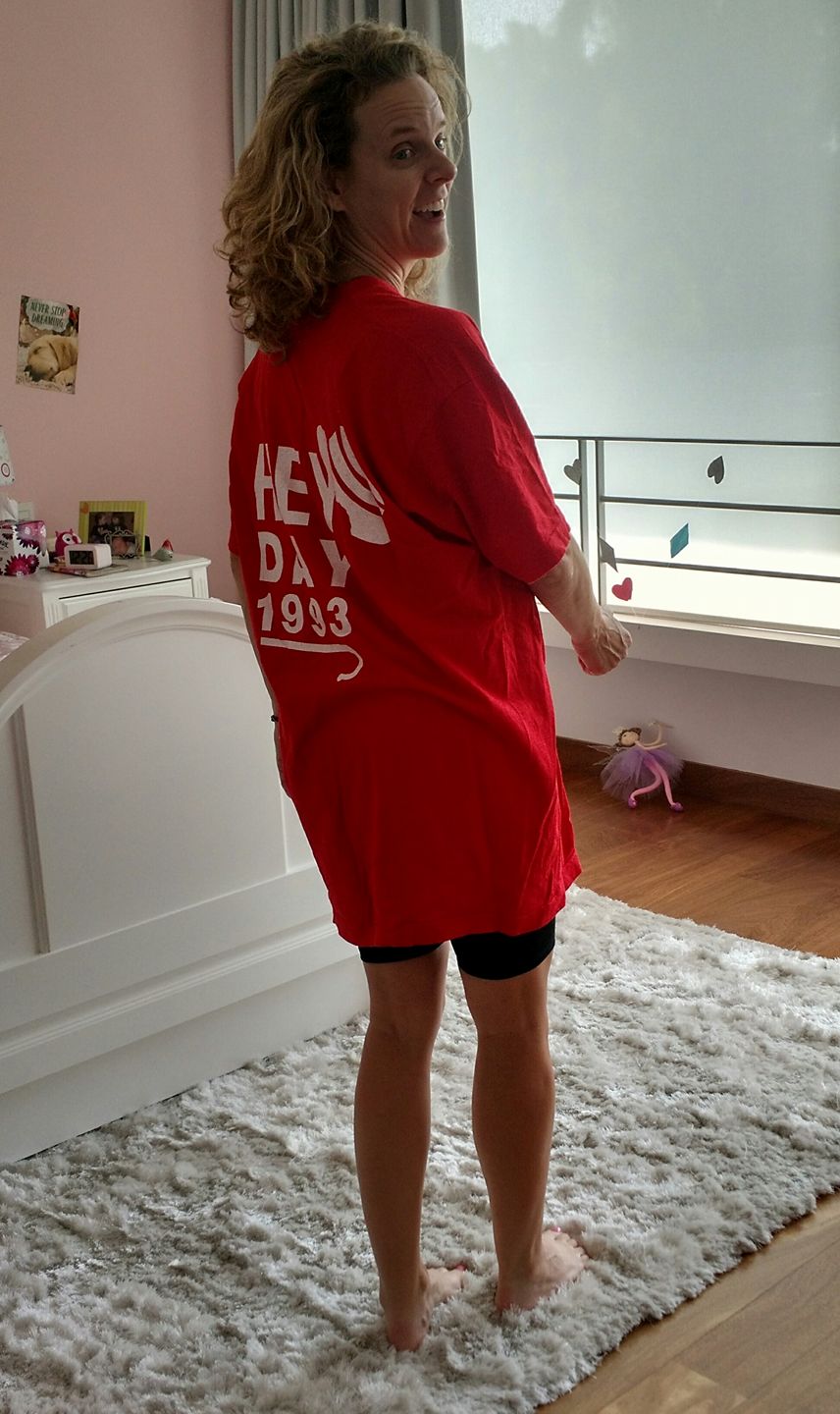 Debbie Jaffe in her Hey Day shirt from Penn Hey Day April 1992