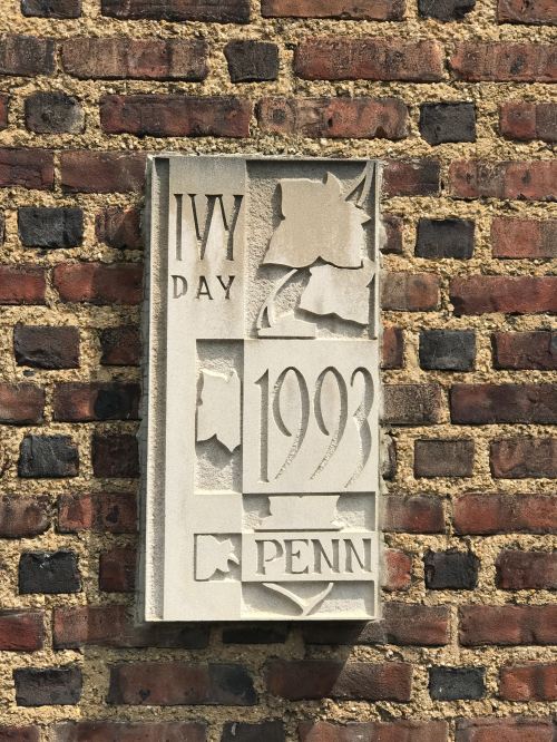 The Class of 1993's Ivy Stone on the front wall of the Palestra at the University of Pennsylvania