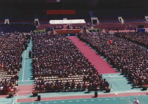 Penn Commencement on Franklin Field, May 17, 1993. Photo courtesy of Kiera Reilly, C'93.