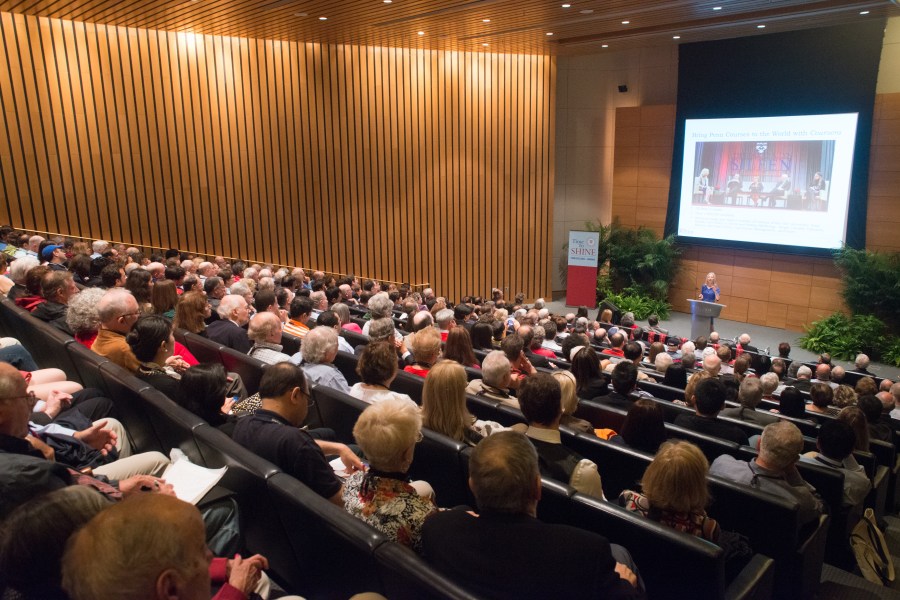 "A Conversation with Penn President Amy Gutmann," in Huntsman Hall during Alumni Weekend, 2013.