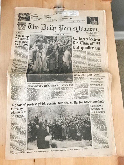 The full front page of the July 1, 1989 issue of The Daily Pennsylvanian