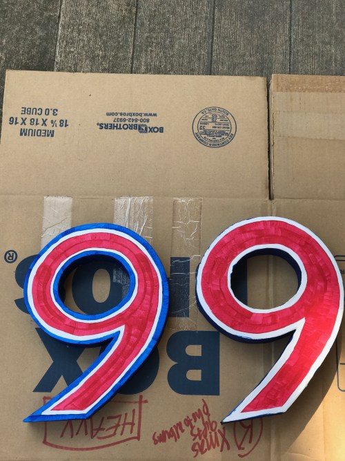 Penn 1993 25th reunion University of Pennsylvania #93tothe25th Kiera Reilly paints numbers red and blue