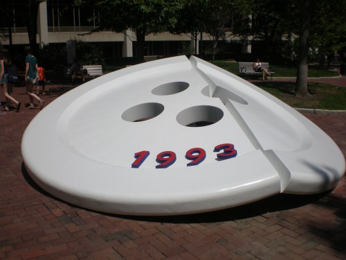 Penn 1993 at the Button in front of Van Pelt Library University of Pennsylvania 25th reunion #93tothe25th