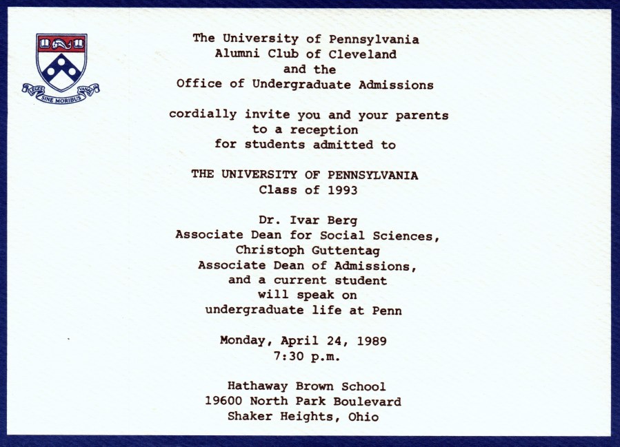 Penn admitted students reception in Ohio #93tothe25th