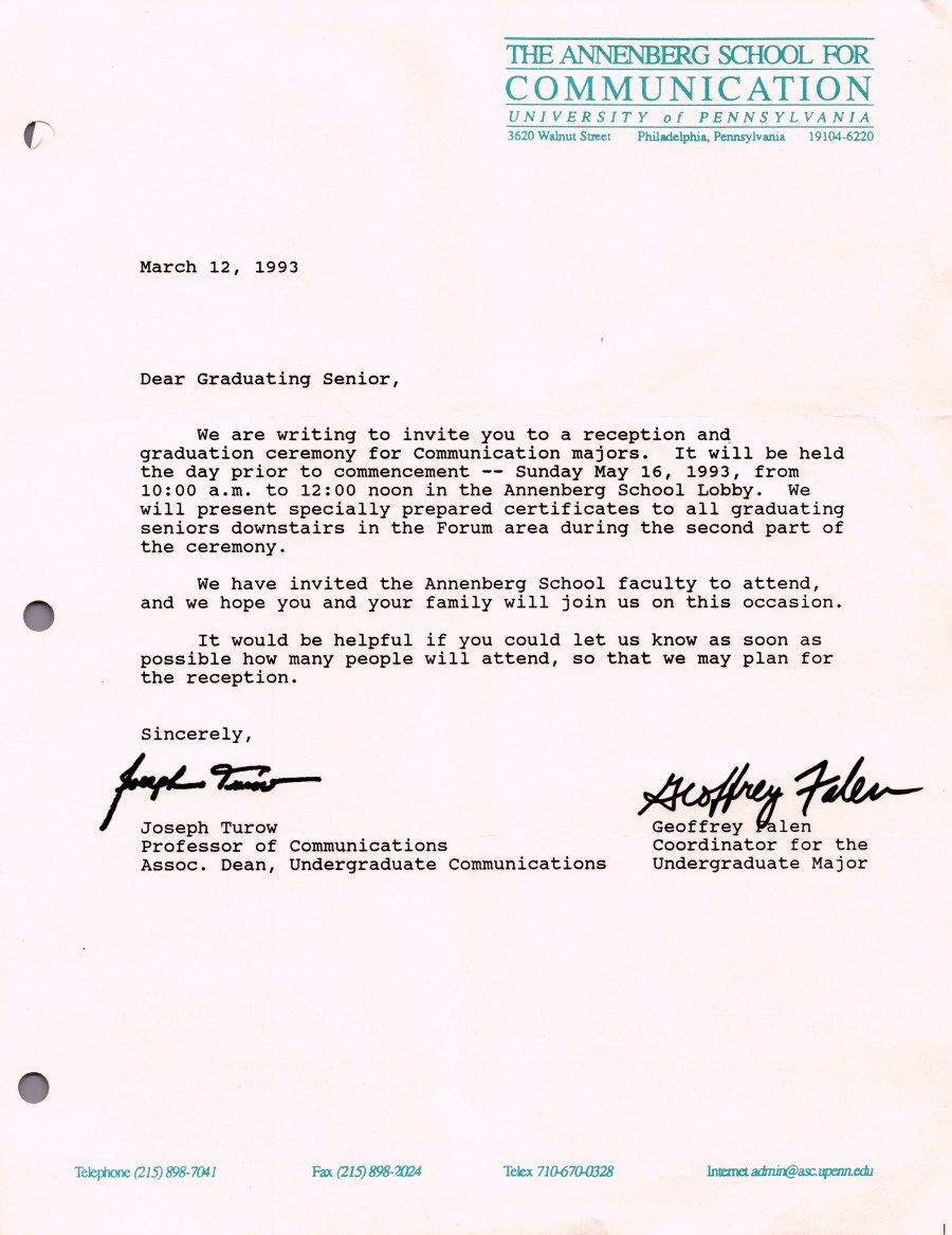 Annenberg School for Communication at Penn graduation information