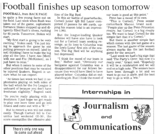 The Daily Pennsylvanian Penn Football 1992