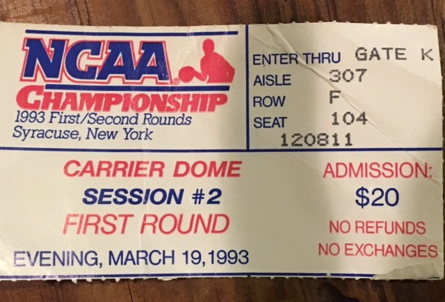 NCAA Championship 1993 Round 1 ticket