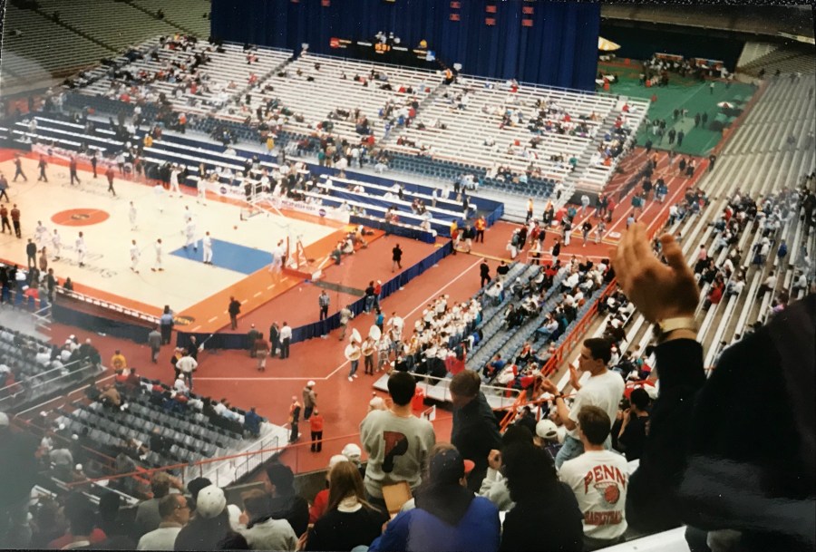Penn student section at the Carrier Dome