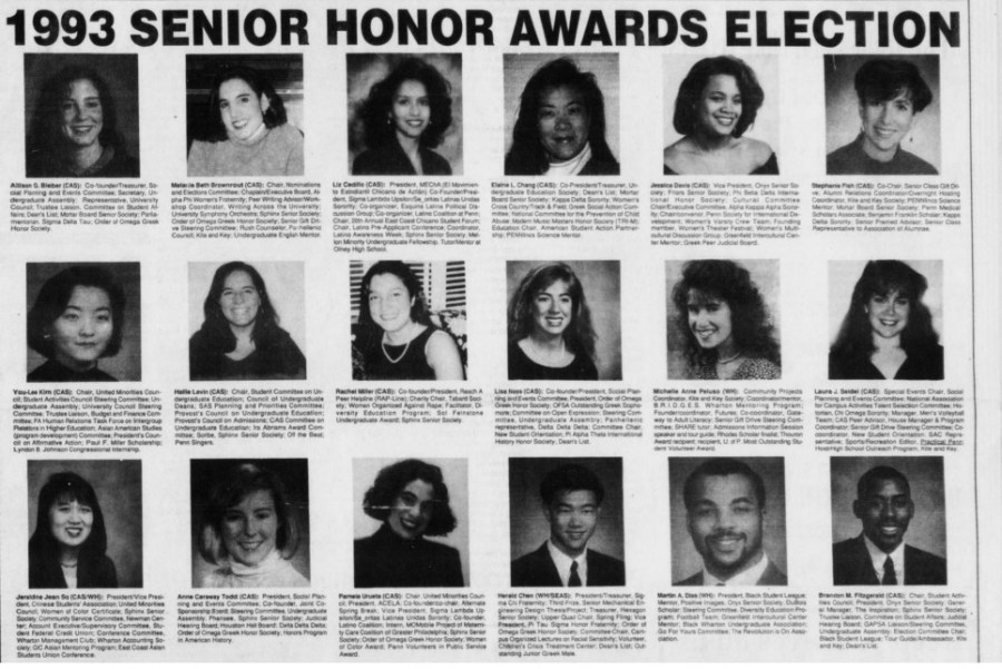 Penn Class of 1993 Senior Honor Awards in the DP